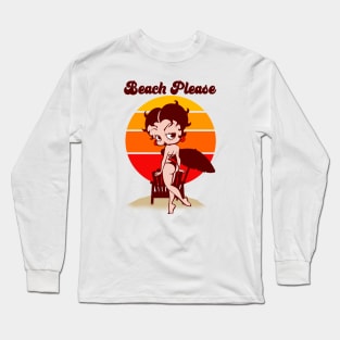 BETTY BOOP - BEACH PLEASE Long Sleeve T-Shirt